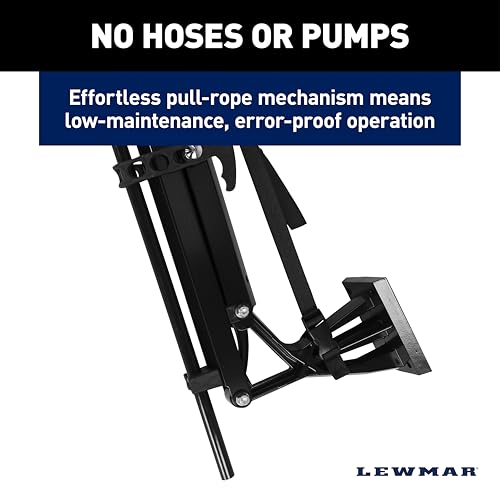 Image of Lewmar Vector 8' Manual Shallow Water Anchor, Pull Rope, Black, 69600947 | No Hoses, Pumps or Wires, Gas-Spring Fiberglass Spike, Powder-Coated Aluminum, Flexible Mounting, Boats Up to 22' or 3,000 lb
