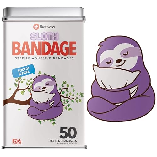BioSwiss Bandaids para niños, 50 unidades, forma estéril única, colorida, divertida, linda, niñas y niños, primeros auxilios, protección contra arañazos y cortes, bienestar para todos