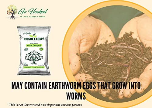 Go Hooked Organic Vermicompost Fertilizer Manure for Plants | Organic Manure for Plants | Fertilizer for Home Gardening | Soil Mix for Pot Plants | Natural Booster for Flowering Plant -5Kg Neem Coated