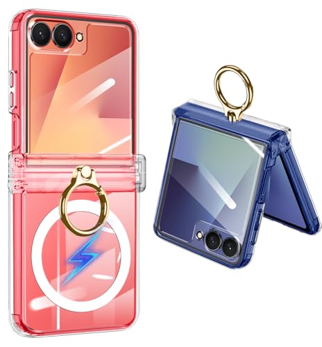 ZHIYIJIA For Galaxy Z Flip 7 p P[X NA Jo[ CΉ360°]X^ht  ܂肽݌^PCX}zOt CqWیt X^h@\ MNV[ Z tbv7 یP[X ܂ h~ 