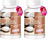 Vitamintrend Zink 25mg aus Zinkcitrat, 180 Tabletten, schluckfreundlich, hochdosiert, Nahrungsergänzungsmittel vegan ohne Magnesiumstearat, in Deutschland hergestellt (Packung mit 2)