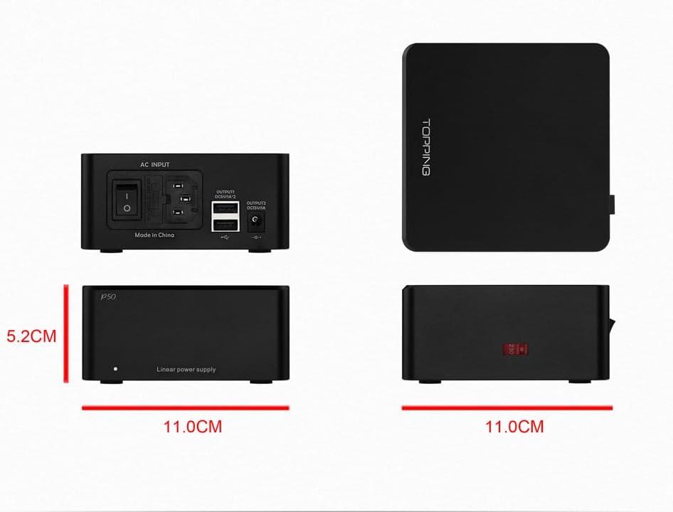 Topping P50 Linear Power Supply for Topping D50/D50s/DX3 Pro/A50 110V-240V (Black)