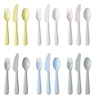 IKEA 18-teiliges Baby- und Kinderbesteck Pastell, BPA-frei, Geschirr