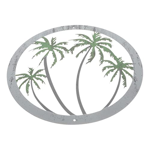 ヤシの木の壁の装飾 メタルガーデンツリーパターンペンダント アイアントロピカルウォールアート メタルハンギングウォールアート ロケット