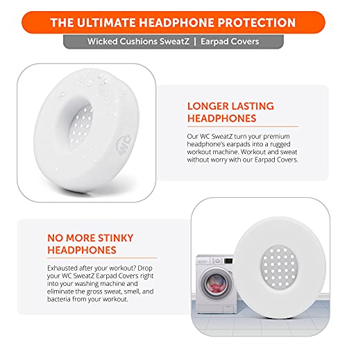 Image of WC SweatZ Solo - Patented Sweat Earpad Covers for Beats Solo 4, Beats Solo 3 & Beats Solo 2, Made by Wicked Cushions | Sweatproof, Washable & Preserves Comfort | White