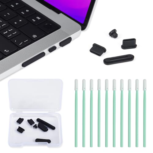 7PCS Anti Dust Dirt Plug Port Cover Cups Set Compatible 2024-2021 MacBook Pro 14