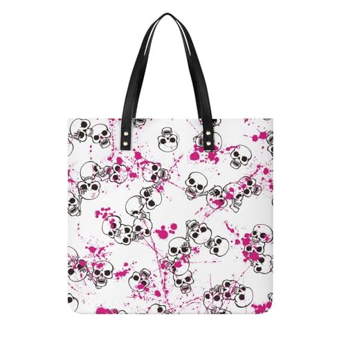 Sac shopping crâne blanc spacieux anti-encombrement pour vos déplacements et voyages