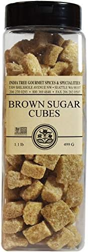 India Tree Brown Sugar Cubes from Mauritius - 1.1 lb Pantry Pak - Unrefined Demerara Cane Sugar - Non-GMO Fair Trade Natural Sweetener for Coffee, Tea, and Baking