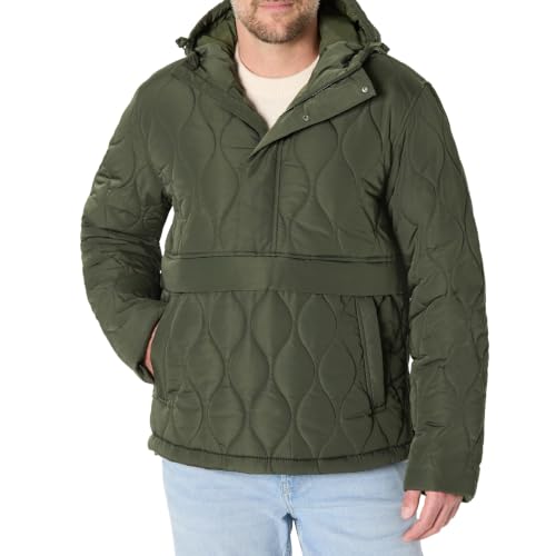 Image of Amazon Essentials Mens Anorak Hooded Quarter-Zip Puffer Coat