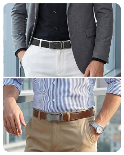 Image of CHAOREN Leather Ratchet Belt Men 2 Pack - Customizable Fit, Effortless Style (35mm)