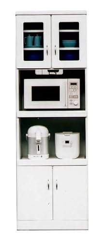 日本製 幅60cm 高さ180cm オープンダイニングボード レンジ台 食器棚 ホワイト 完成品
