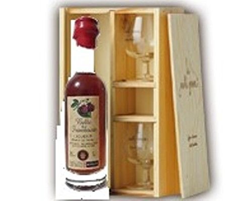 liqueur belle de framboise 35cl presente en coffret bois et ses 2 verres degustation louis roque Cover