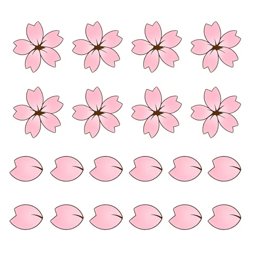 Foelony 20 PCS Car Door Body Sticker, Cherry Blossom & Petal Set Creative Lovely Car Decor, Waterproof Scratch Covering Auto Body Exterior Ornament, Universal for Cars SUVs Trucks (Pink)