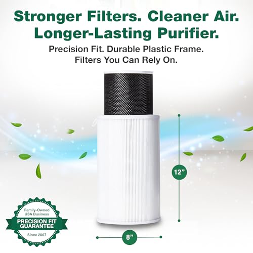 Image of Think Crucial Air Purifier Filter Replacement Compatible with Air Doctor AD1000 - Includes Efficient Air Filter, 1 Carbon Gas Trap Filter, and 1 Pre-Filter for Home and Office - Third Party Product