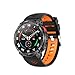 MEETOWN Reloj Inteligente Hombre, Smartwatch Hombre con Llamadas Bluetooth, Linterna LED, 100+ Deportes Modos y Oxígeno en Sangre, Naranja Negro