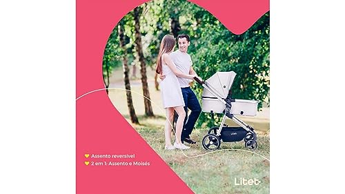 Carrinho de Passeio 2 em 1 Assento Moisés 0-15 Kg Litet Jazz Preto - BB466