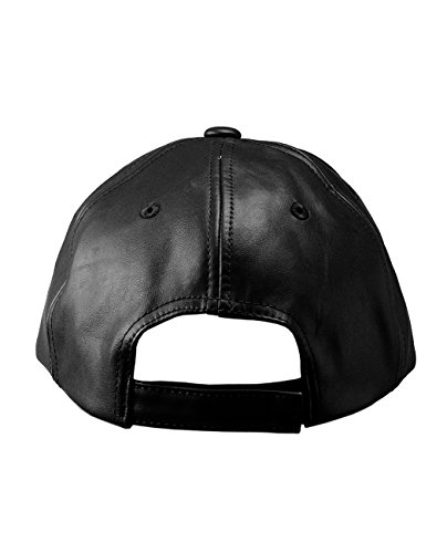 Nyfashion101 Unisex Adjustable Pu Leather Precurved Bill Baseball Cap Hat, Black #TOP3