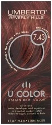 Umberto Beverly Hills U Color Hair Color - #7.43 Red Cayenne Kit by Umberto Beverly Hills