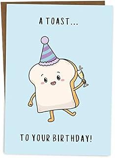 BYANIKA A6 Happy Birthday Card Cute Pun Card Bday Celebration For Him Her Women Men Toast To Your Birthday