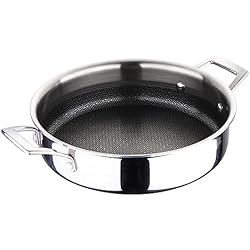 Cacerolas Masterpro MasterPro Hi-Tech 3 | Cacerola de Cocina de 24 cm | Acero Inoxidable con Textura de Panal de Abeja | Revestimiento de 3 Capas | Menaje de Cocina | Apta para Todos los Tipos de Cocina