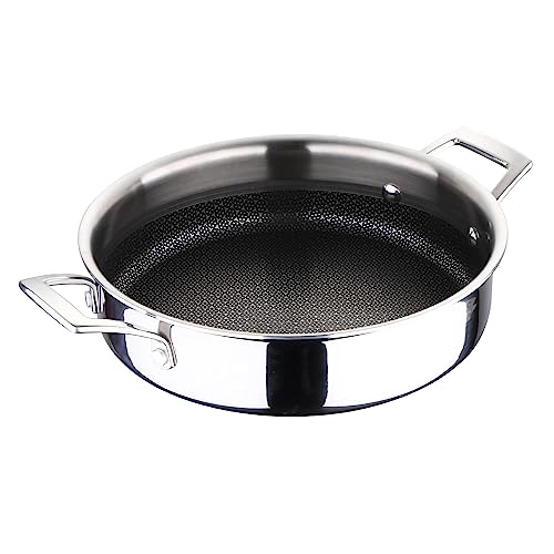 MasterPro Hi-Tech 3 | Cacerola de Cocina de 24 cm | Acero Inoxidable con Textura de Panal de Abeja | Revestimiento de 3 Capas | Menaje de Cocina | Apta para Todos los Tipos de Cocina