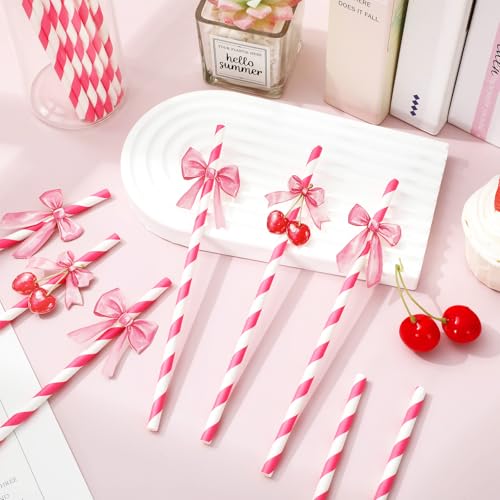 Pitillos de papel con lazo y cereza, 50 unidades miniatura 5