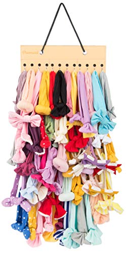 Headband Holder for Baby Girl, Hanging Storage Organizer Newborn Headbands, Bows (yellow)