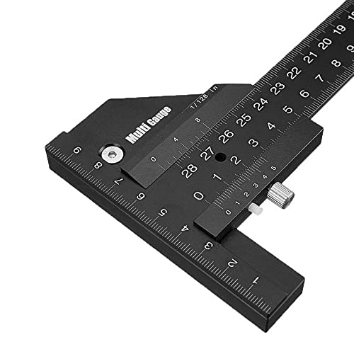 Truschino Per Marcatura Legno Con Doppia Scala Metrica E Imperiale – Righello Guida In Alluminio Per Falegnameria, Progetti Fai-da-te E Mobili