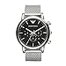 Produktbild Emporio Armani Watch For Men, Chronograph Movement and 46mm Case Size with Stainless steel, Leather or Silicone strap Silberton und Schwarz , 46MM