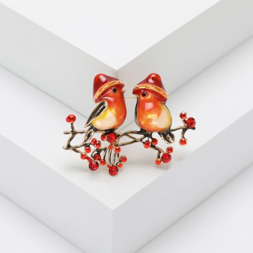Image of Enamel Bird Brooch for Women Rhinestones Owl /Hummingbird /Eagle /Toucan Lapel Pin Cute Bird Brooches Jewelry Gifts for Mom Wife