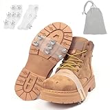 7-Spike Flexible Ice Cleats for Shoes & Boots,Translucent Anti-Slip Traction Cleats for Snow & Ice, Easy Step-in Design,Portable Winter Crampons (7-Claw)