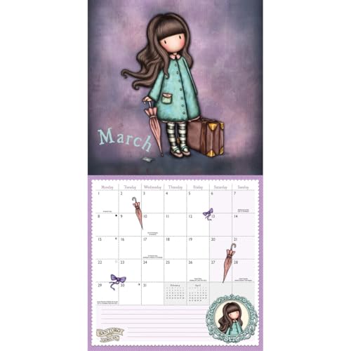 Carousel Worldwide Gorjuss Calendrier mural carré 2027, 12 mois, illustrations signature Santoro – vue 4