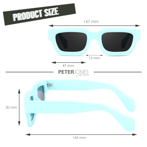 Image of Peter Jones Thick Sides Broad Frame UV Protected Unisex Sunglasses (3659)