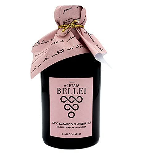 VINAGRE BALSAMIC OF MODENA IGP Bellei "Pink Label", Aromático, Suave, Consistente, Multiuso Carne, Ensaladas, Más, Sin Gluten, Cantidad neta 8.45 fl disponible en Yaxa Peru