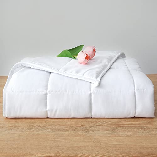 Weighted Blanket 12lbs Queen Size White 60"x80" Weighted Blankets for Adults Heavy Blanket are Comfortable and Cozy