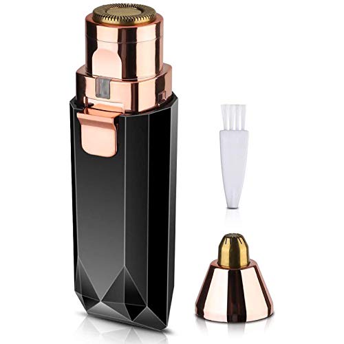 OOFAH Facial Hair Removal Electric Eyebrow Trimmer, for Women Painless Waterproof with Built-in LED Light for Peach Fuzz Upper Lip Chin Cheeks