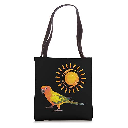 Bolso tipo tote con diseño de loro Sun Conure y sol radiante miniatura 1