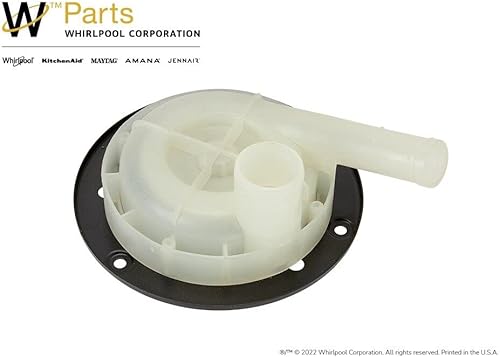 Miniatura 2 de Whirlpool WP35-6465 Bomba de drenaje de lavadora de carga superior OEM, blanco y negro