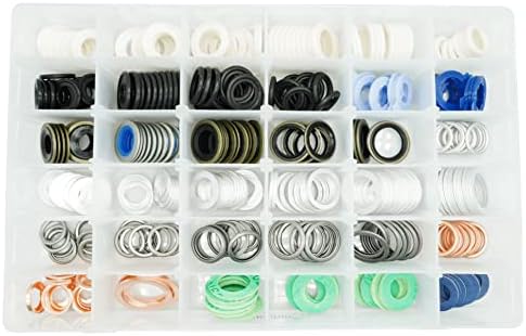 Dsnaduo 330PCS 36 Popular Sizes Mater Oil Drain Plug Gaskets, Washer Assortment Kits Replace 097-119, 097-139, 097-021, 097-025, N0138157, 11026-01M02, APC93000, 94109-14000, 097-128, MD050317