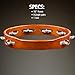 Traditional Wood Tambourine with Nickel Plated Steel Jingles, Single Row — NOT MADE IN CHINA — Great for All Musicians, 2-YEAR WARRANTY