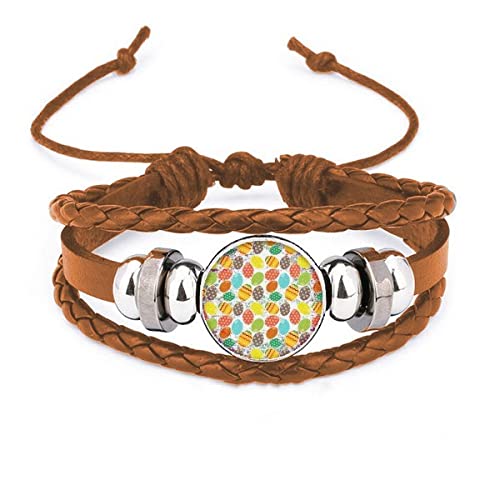 Bracelet en cuir de Pâques avec fleur et motif cœur