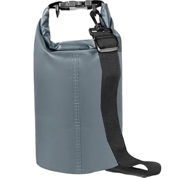 Saco seco de compressão com aba de poeira 10L à prova d'água ultraleve cantiga sacos de armazenamento para barcos canoa caiaque rafting viagem caminhadas mochila (cinza)