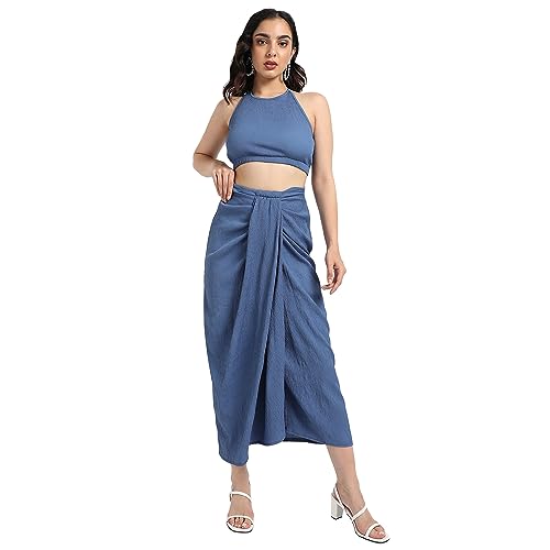 Image of Campus Sutra Women Polyester Solid Pajama Set