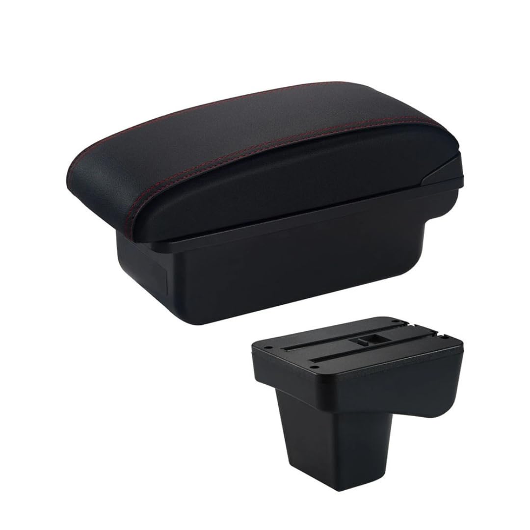 Toiumops Armrest for Suzuki Vitara, Car Armrest Box Center Console Store Box(A1 Red Line No USB)