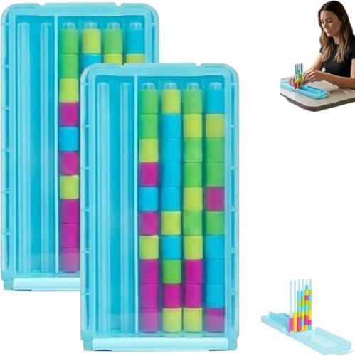 Evita el aburrimiento en los viajes con el Mini Juego de desafío de Pila de Colores portátil