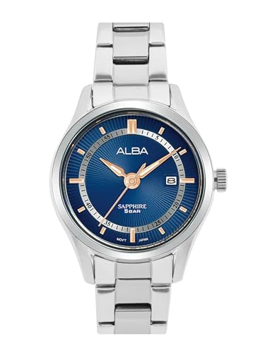 Alba Stainless Steel Men Analog Wristwatch As9R17X1, Blue Dial, Silver Band (B0CD82NTS8) Amazon Price History, Amazon Price Tracker