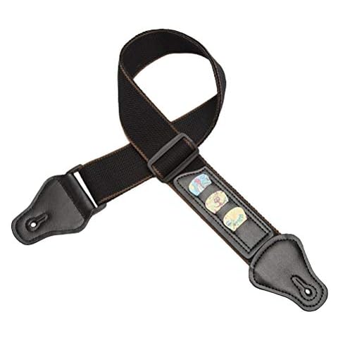 Correa de Guitarra Ajustable Healifty con Ranura de Almacenamiento de Púas Cover