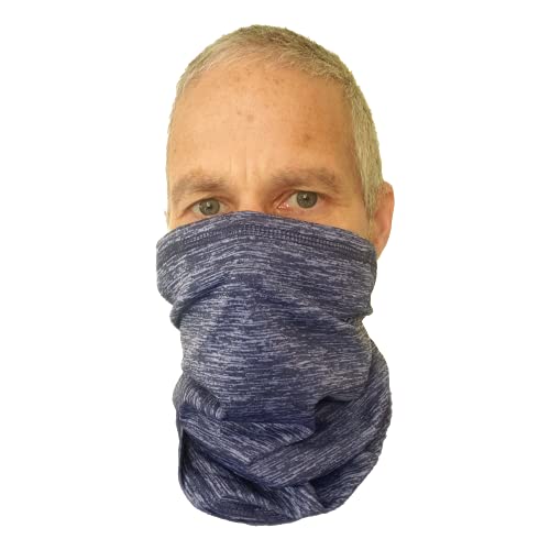 2-Pack 100% Polyester Blue Neck Gaiters Stretch Fit Cold, Wind, Sun, UV Protection (S)
