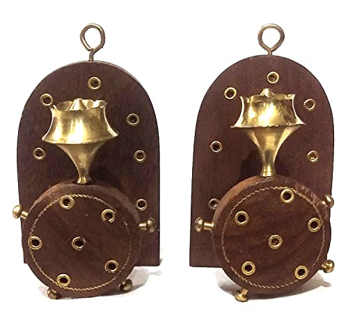 Wooden Incense Holder (agarbatti) Stand Wooden and Brass agarbatt...
