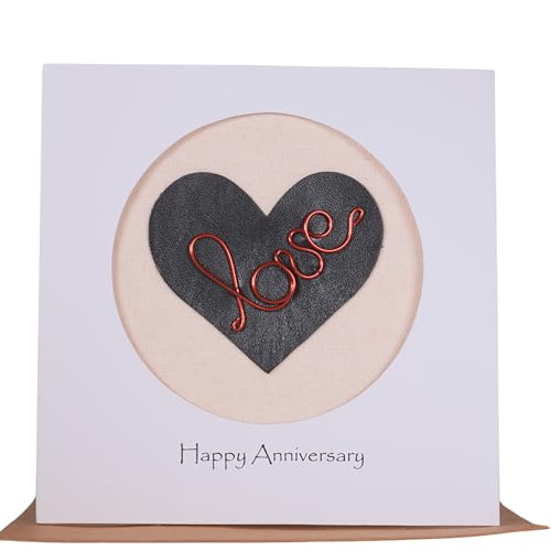 Camellia Bees 8th 8 Years Wedding Anniversary card, bronze theme wedding anniversary card for husband, wife, couple, eighth year (8th)